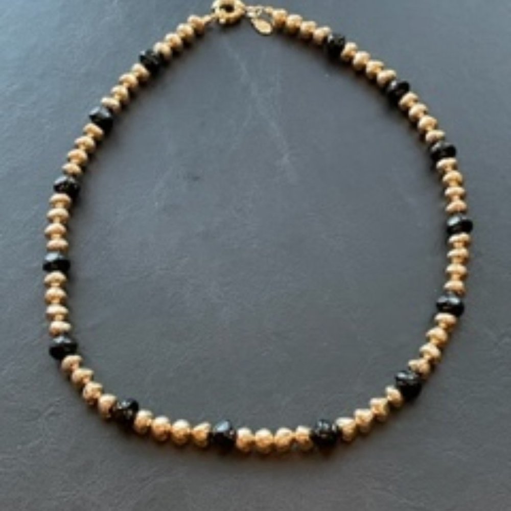 Vintage - Franchesca Visconti Necklace with gold & black beads